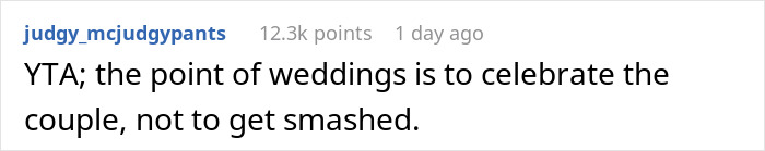 "Am I The Jerk For Being Pissed There Was No Alcohol At A Wedding?" "Am I The Jerk For Being Pissed There Was No Alcohol At A Wedding?"