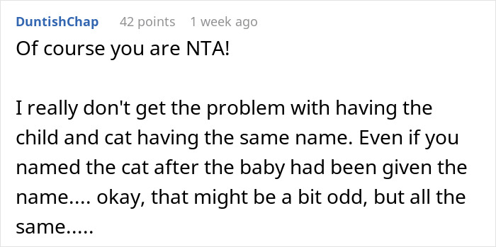 Woman Doesn't Want To Change Her Cat's Name Because Pregnant Cousin Wants To Use It For Her Baby, Wonders If She's Just Being Stubborn