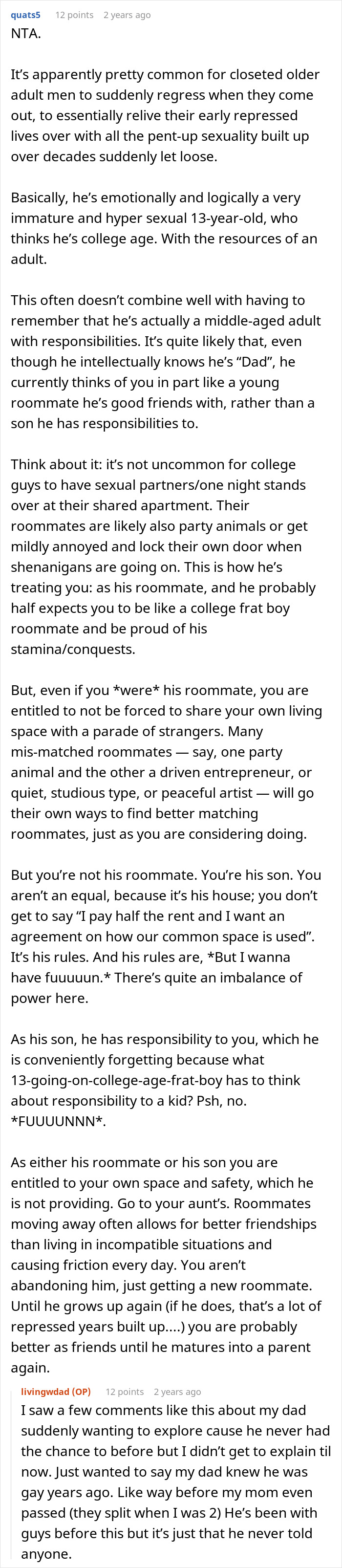 Teen Tells Dad He’ll Leave The House If He Won’t Stop Bringing Random Men Over Teen Tells Dad He’ll Leave The House If He Won’t Stop Bringing Random Men Over