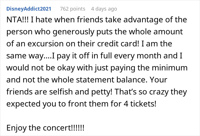 Person Sells Concert Tickets After Their Friends Keep 'Forgetting' To Pay Them Back, They Find Out And Go Ballistic Person Sells Concert Tickets After Their Friends Keep 'Forgetting' To Pay Them Back, They Find Out And Go Ballistic