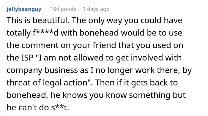 "I Am Not Allowed By Threat Of Legal Action To Be Involved In Their Affairs": Guy Does Exactly As His Ex-Boss Instructed