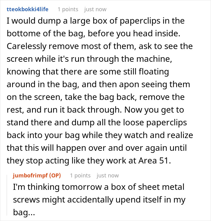 Security Demands Worker Empty Their Bag Completely Before X-Ray, They Maliciously Comply And Provoke Others To Do The Same Security Demands Worker Empty Their Bag Completely Before X-Ray, They Maliciously Comply And Provoke Others To Do The Same