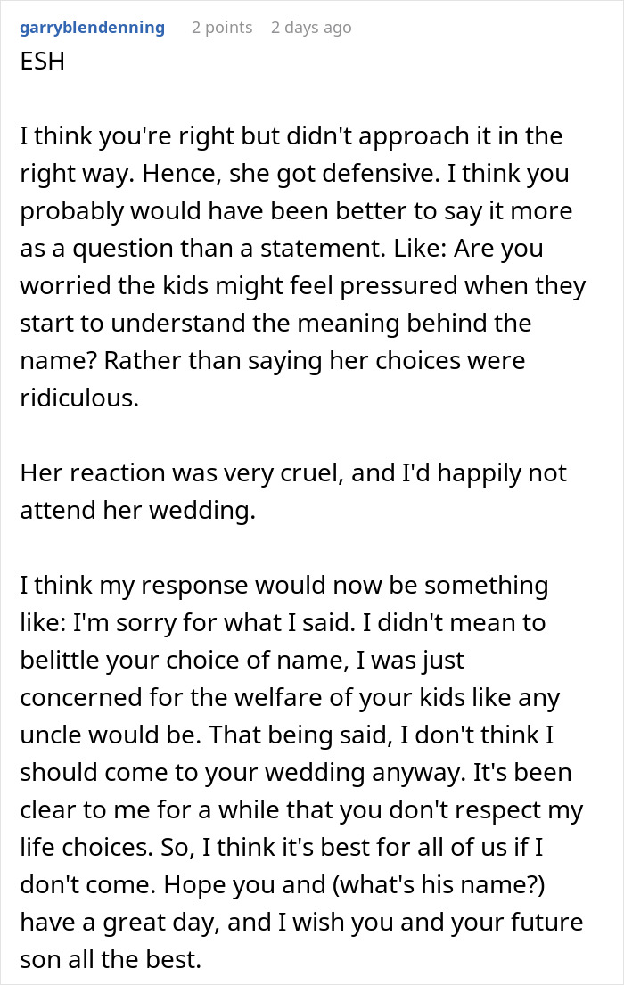 Man Gets Uninvited From Sister's Wedding Because He Advised Her Not To Give Her Twins Names They Will Be Bullied For Man Gets Uninvited From Sister's Wedding Because He Advised Her Not To Give Her Twins Names They Will Be Bullied For