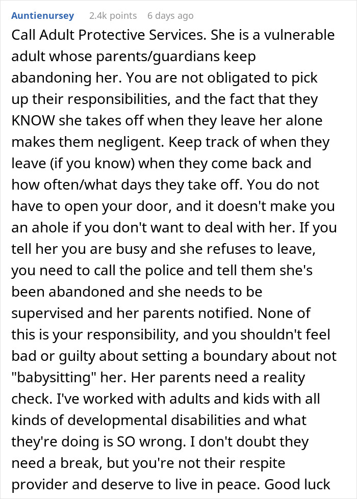 500 Lb Woman With Special Needs Is Too Violent To Be Enrolled In Day Programs, So Her Parents Drop Her Off At Neighbor’s To Be Babysat Without Warning 500 Lb Woman With Special Needs Is Too Violent To Be Enrolled In Day Programs, So Her Parents Drop Her Off At Neighbor’s To Be Babysat Without Warning