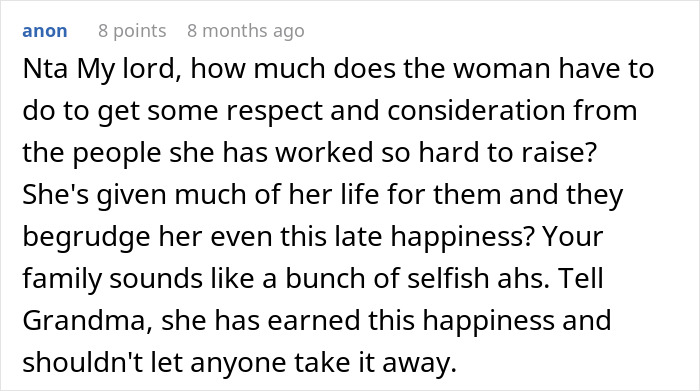 Guy Tells His Entire Family To "Grow Up" After They Got Mad At His 65 Y.O. Grandma For Having A Boyfriend And "Cheating" On Their Dad Guy Tells His Entire Family To "Grow Up" After They Got Mad At His 65 Y.O. Grandma For Having A Boyfriend And "Cheating" On Their Dad