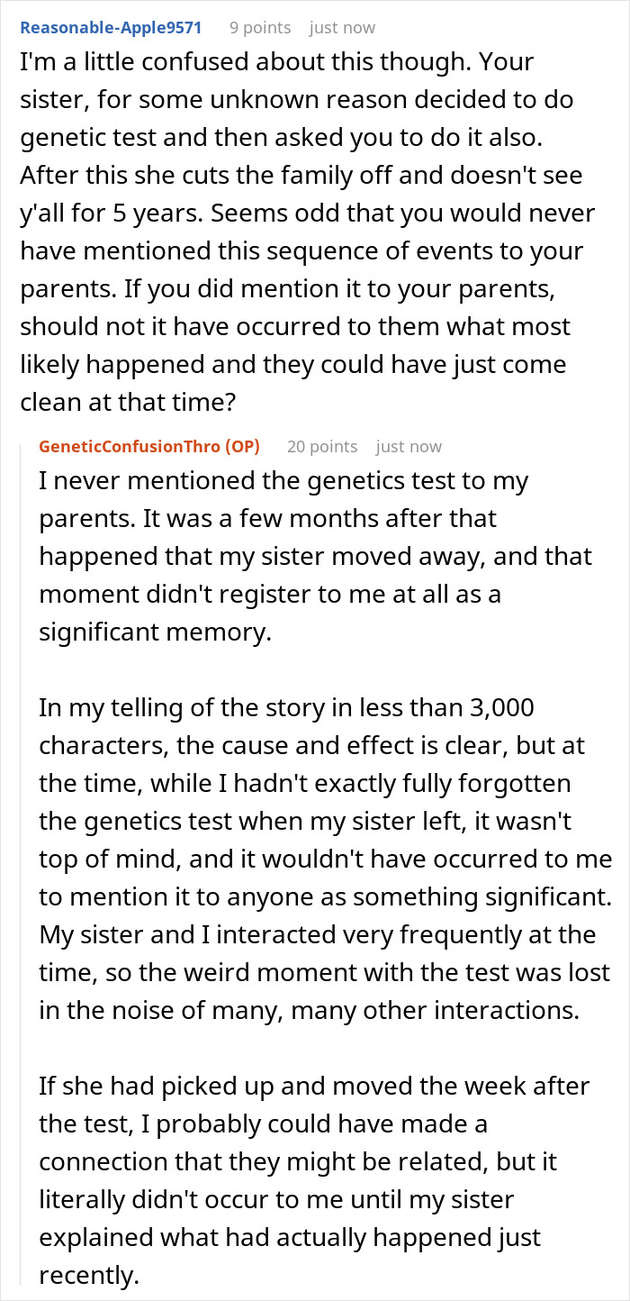 Woman Does A DNA Ancestry Test And Discovers She Isn’t Biologically Related To Her Dad, Cuts Everyone Off And Learns The Truth 5 Years Later Woman Does A DNA Ancestry Test And Discovers She Isn’t Biologically Related To Her Dad, Cuts Everyone Off And Learns The Truth 5 Years Later