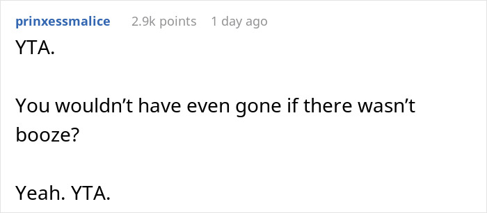 "Am I The Jerk For Being Pissed There Was No Alcohol At A Wedding?" "Am I The Jerk For Being Pissed There Was No Alcohol At A Wedding?"