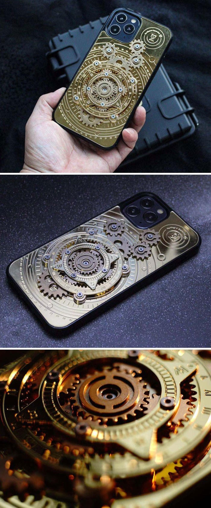 Hand-Made Copper Time Gear Phone Case