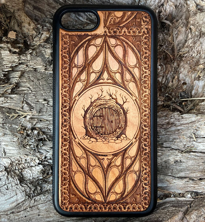 Fairy Door Engraved Wooden Phone Cover