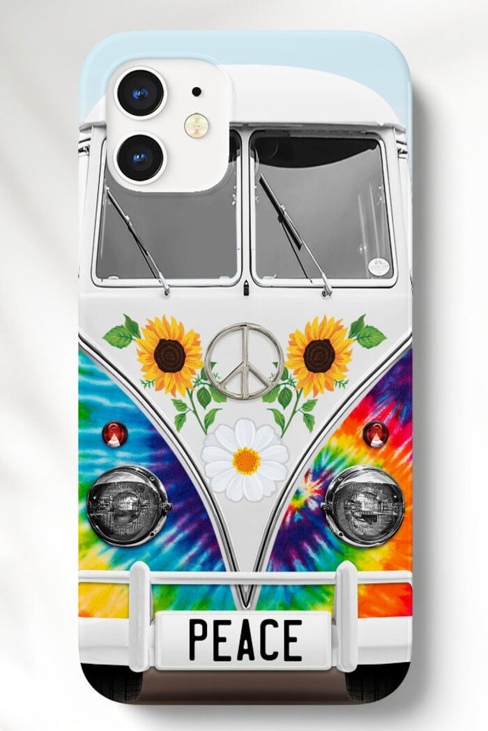 Rainbow Tie Dye Hippie Bus Phone Case