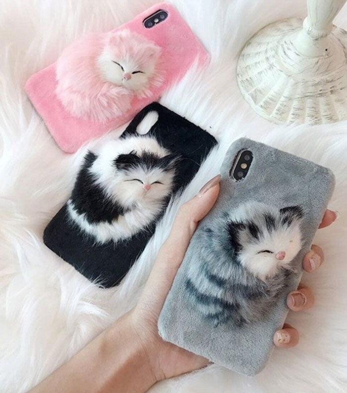 Plush 3D Cat Phone Case