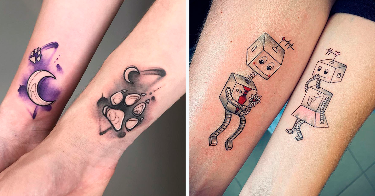 Couple tattoos ideas that are not too cheesy | Circletattoos.com