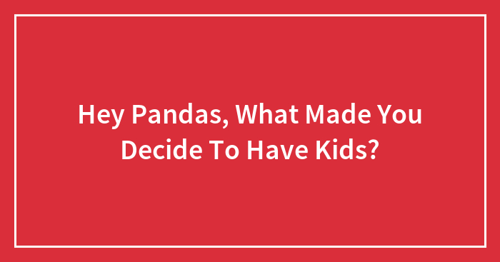 Hey Pandas, What Made You Decide To Have Kids? (Closed)