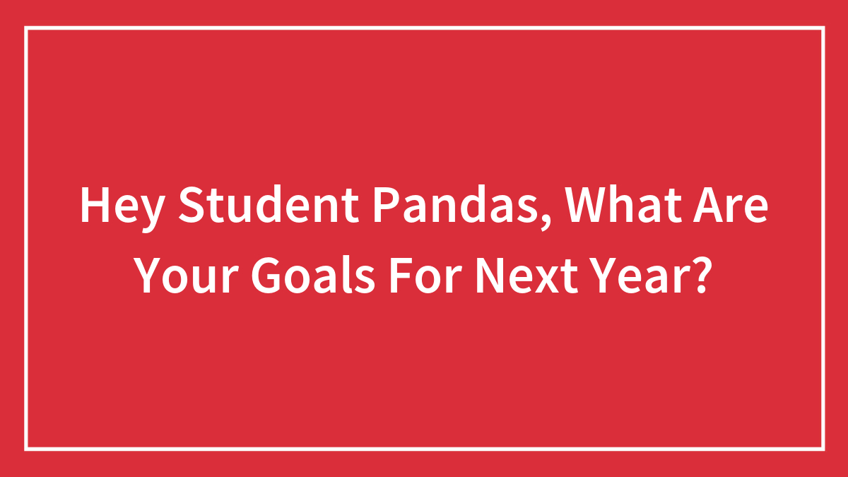 Hey Student Pandas, What Are Your Goals For Next Year? (Closed)