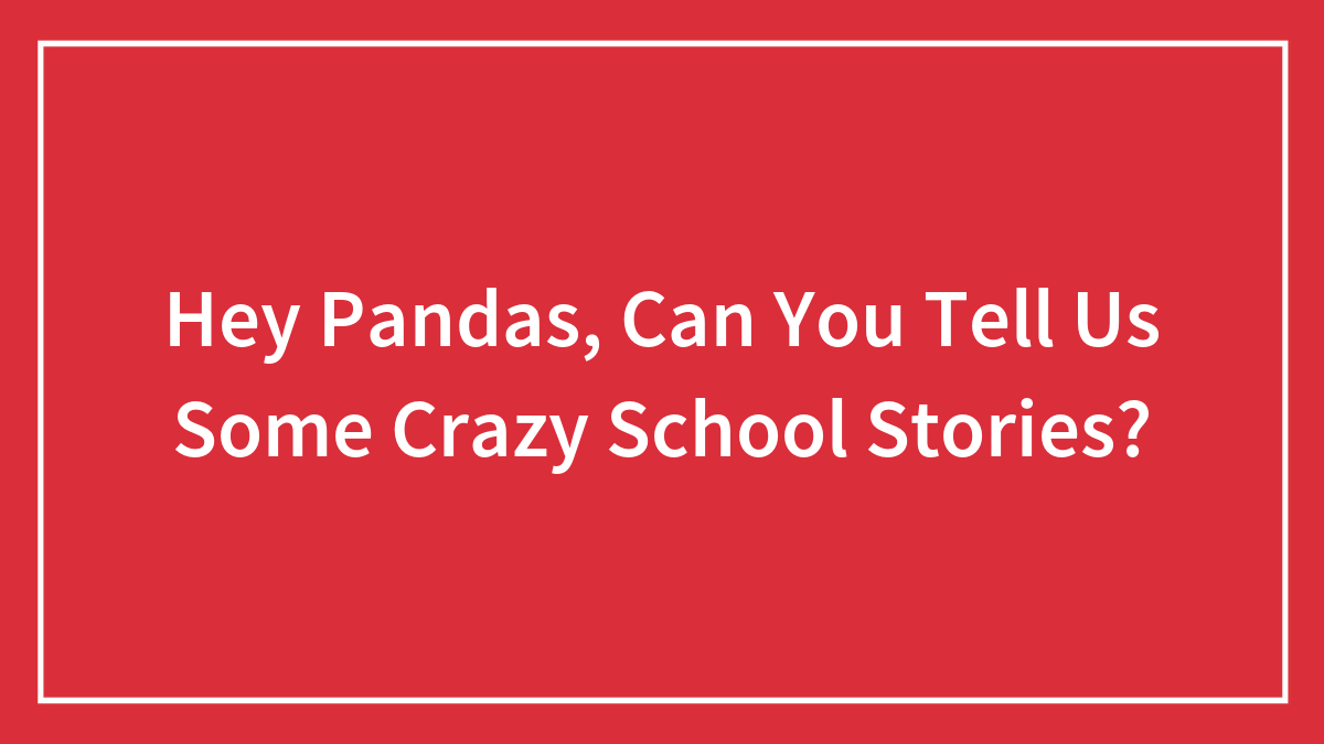 Hey Pandas, Can You Tell Us Some Crazy School Stories? (Closed)