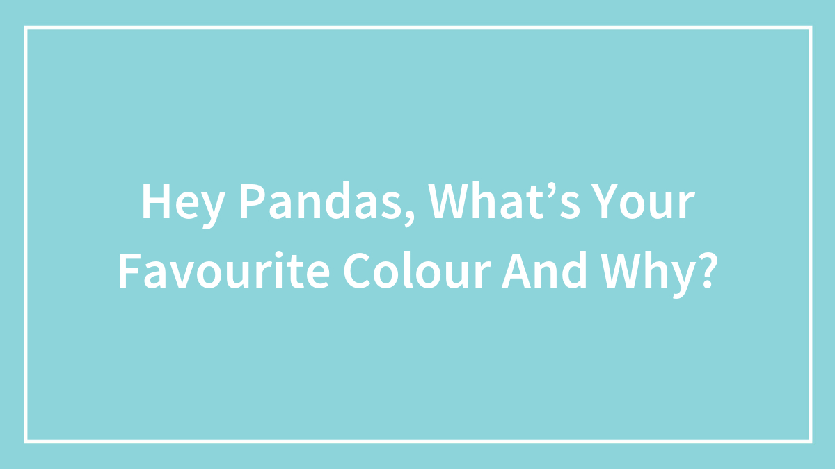 Hey Pandas, What’s Your Favourite Colour And Why?