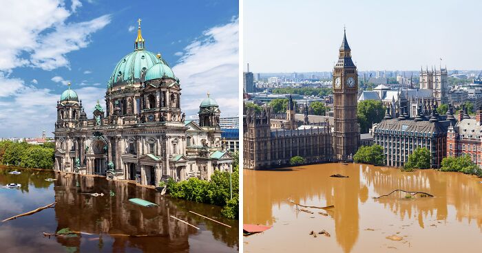 5 AI-Generated Apocalyptic Images Showcase Flooded European Landmarks As If They Were Subjected To A Similar Attack That Originally Took Place In Ukraine