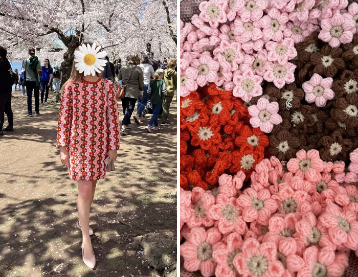 Tras crear 984 flores individuales, mi tía me hizo este vestido