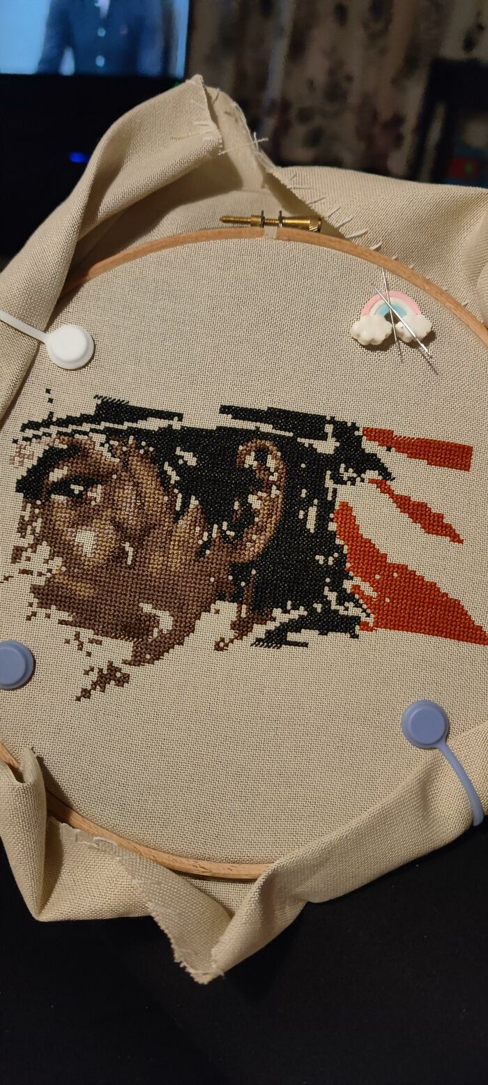 My Cross Stitch Process Of Jin Sakai Took Me 8 Months To Finish My Cross Stitch Process Of Jin Sakai Took Me 8 Months To Finish