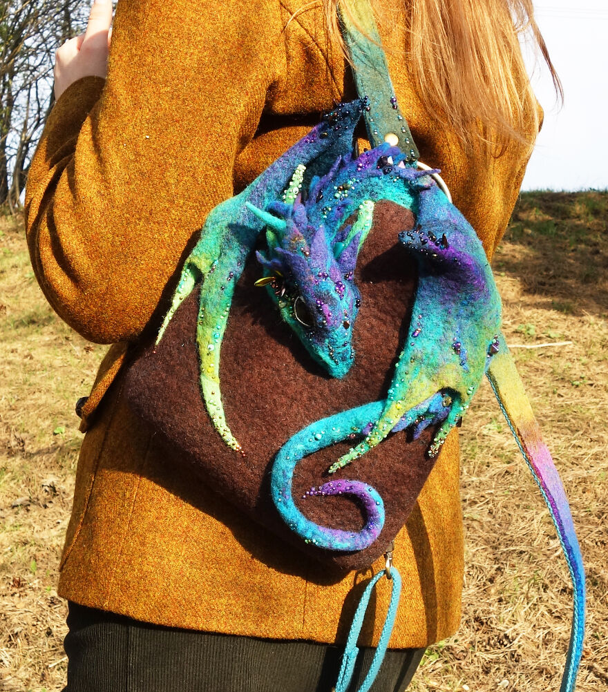 Fantasy Dragon Backpack On Person