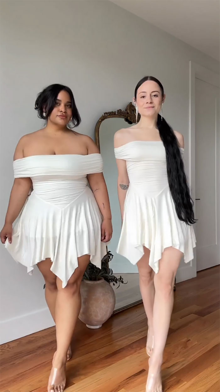 Two Friends Wear the Same Outfits To Show How Fashion Looks Fabulous On ...