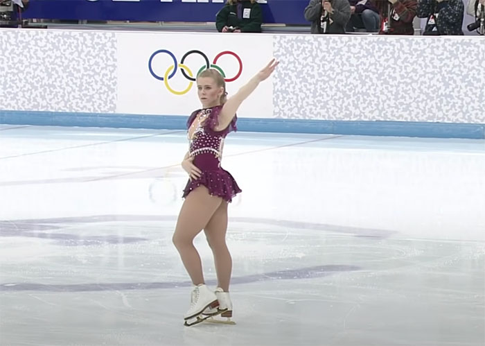Skater Tonya Harding performing in Olympics