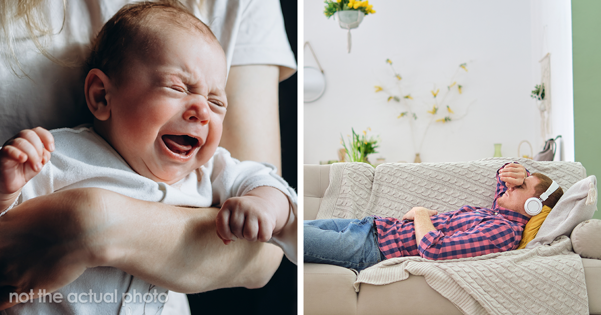 Mom Finds Out Her Husband Wears Noise-Canceling Headphones So He Can Nap While Watching Their 4-Month-Old All Day, 'Kidnaps' The Baby To Prove A Point - Vimarsana News