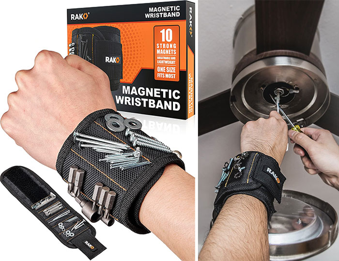 Magnetic wristband fro screws 