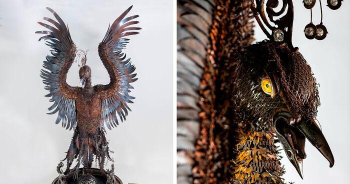 I Made A Scrap Metal Phoenix Fire Pit (11 Pics)