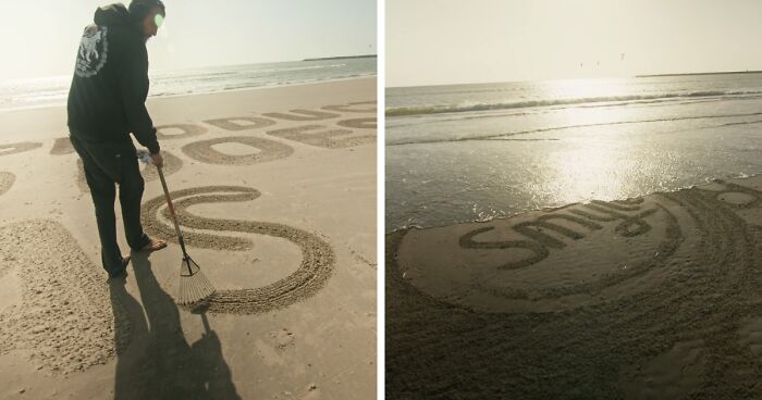 See The Cleanest Billboard In The World As It Was Made On Sand