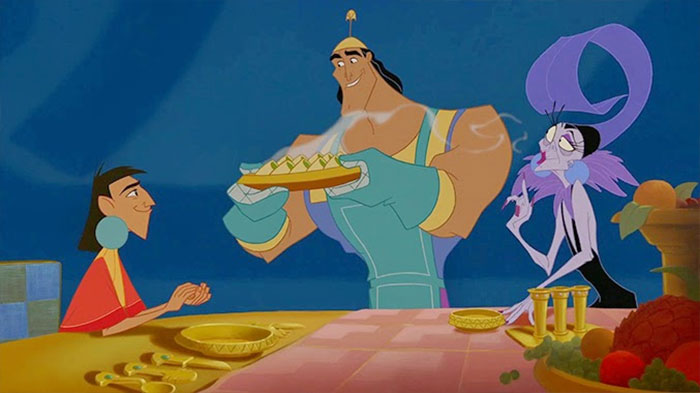 Kronk's holding hot spinach puffs