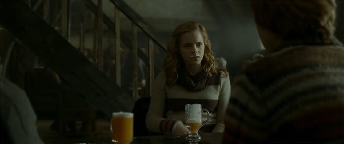 Hermione Jean Granger drinking butterbeer