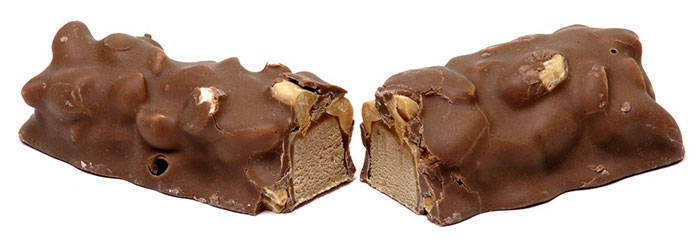 Half-broken Baby Ruth bar