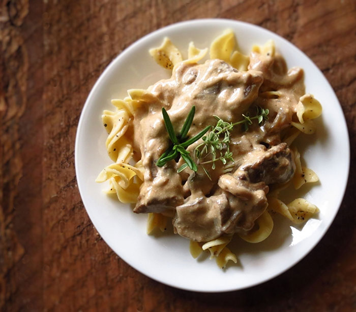 Plate of Beef Stroganoff