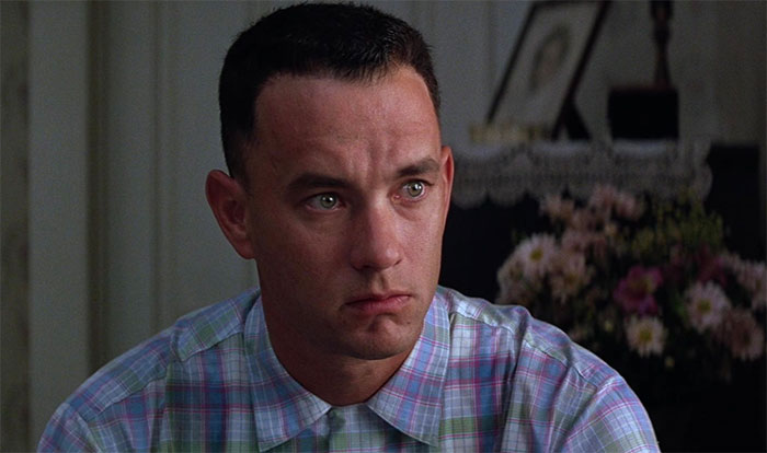 Forrest Gump wearing a shirt with the print 