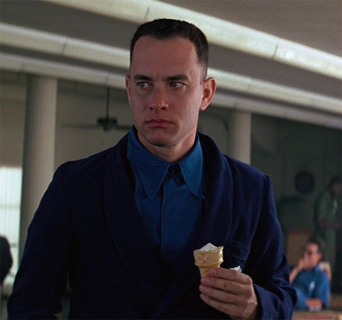 Forrest Gump holding an ice cream