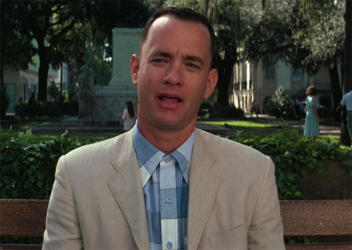 Forrest Gump sitting on the bench 