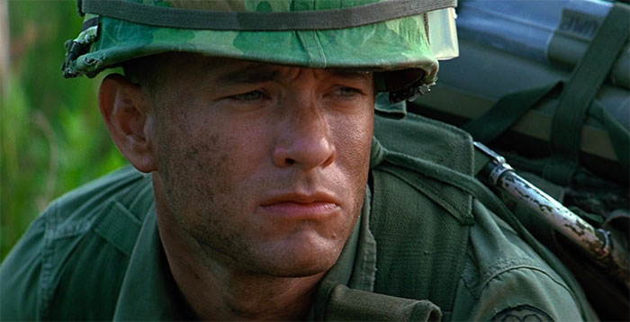 Forrest Gump wearing military uniform 