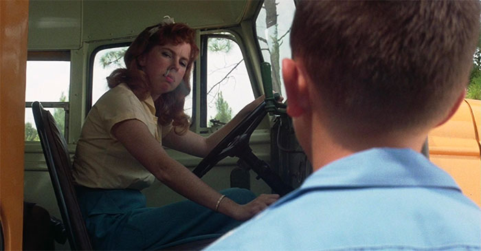 Forrest Gump talking with school bus driver 