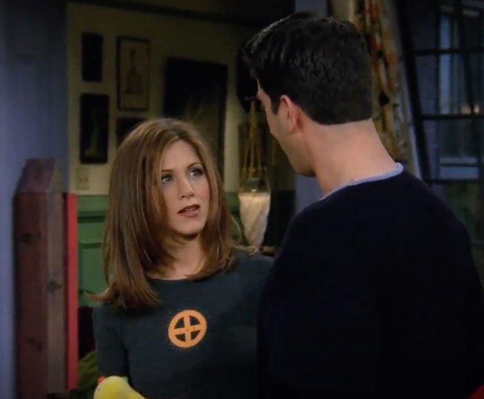 Rachel and Ross talking 