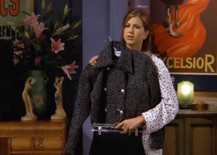 Rachel picking out an outfit 