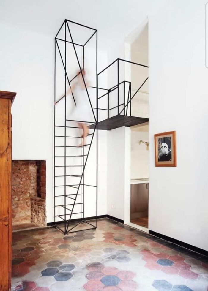 “Stairs” Designed By Francesco Librizzi. It’s Really More Of A Treacherous Ladder. I’d Consider Going Up These. Would Not Be Interested In Going Down Them
