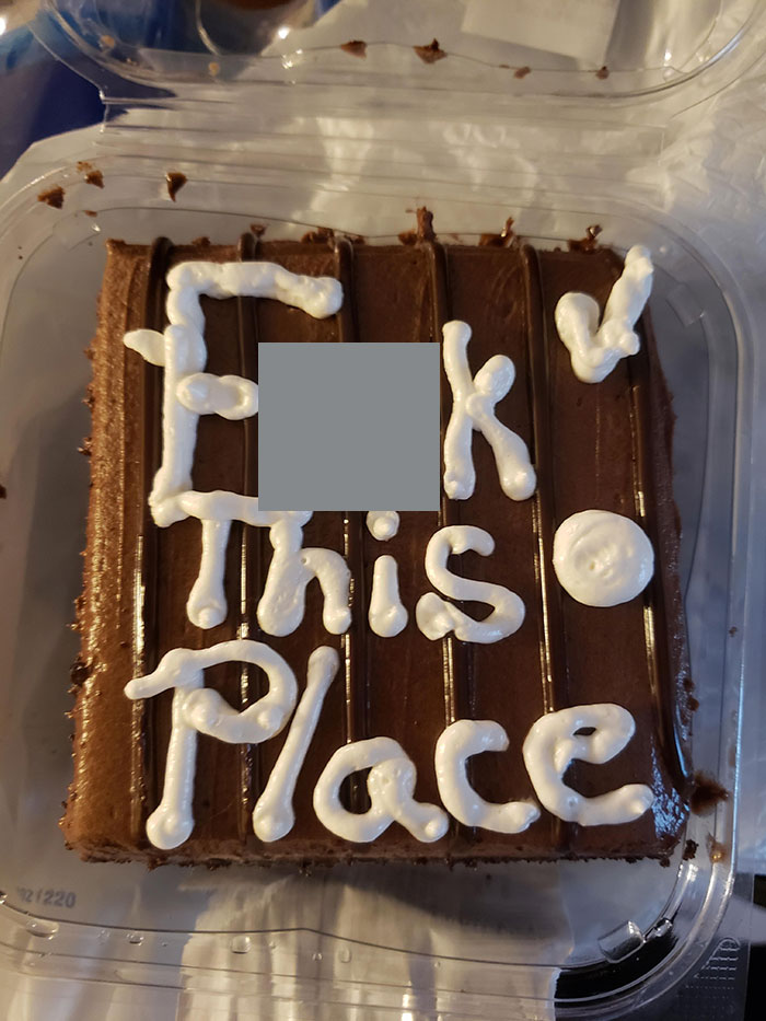 Today Was My Boyfriend's Last Day At His "Big Box Mart" Job. The Company Itself Did Not Acknowledge His Last Day, But A Coworker In The Bakery Made Him This