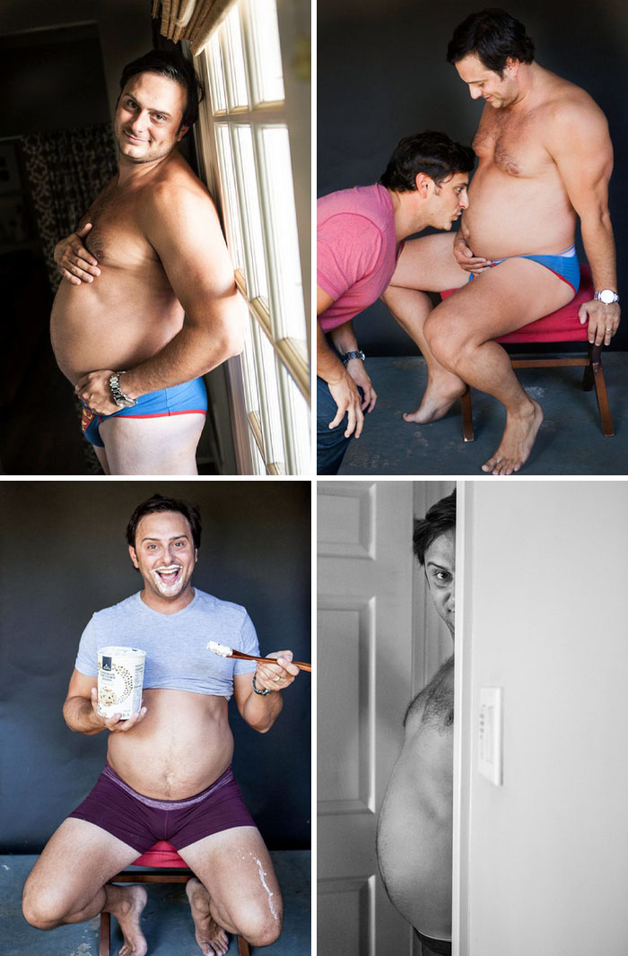 My Wife Didn't Want To Take Maternity Pictures, So I Hired A Photographer And Took Her Place