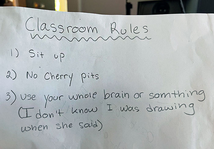 My 12-Year-Old Notes From The First Day Of Class