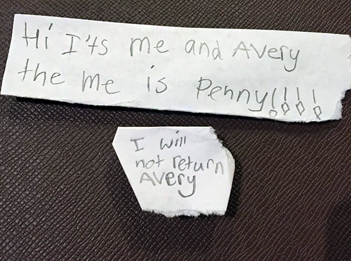 My 7-Year-Old Daughter Just Left With Her Cousin Penny For Her First Sleep-Over. Penny Left This "Comforting" Note On My Bedside Table