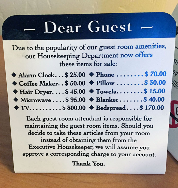 This Hotel Is Very Passive-Aggressive