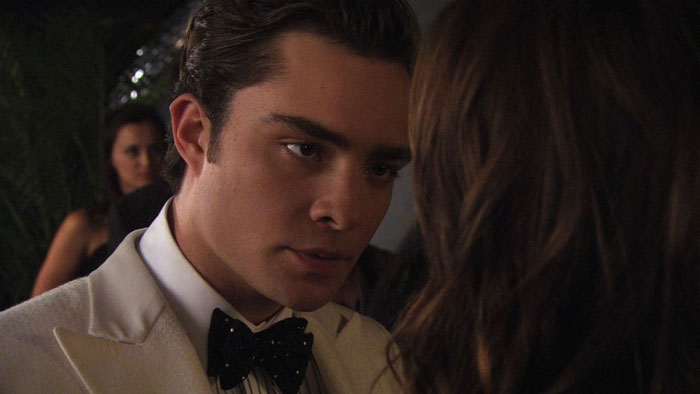 Chuck wearing black bow-tie 