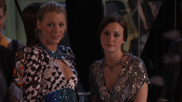 Serena and Blair wearing fancy dresses 