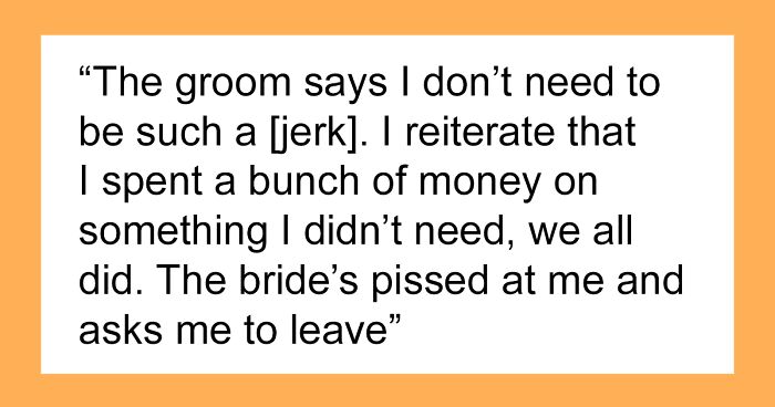 “Am I The Jerk For Being Pissed There Was No Alcohol At A Wedding?”